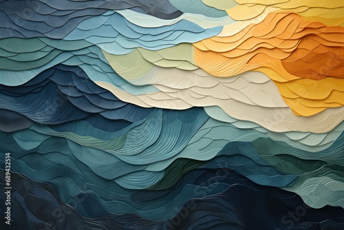 Fantasy Landscape Illusionistic Digital Mesmerizing Wave Pattern