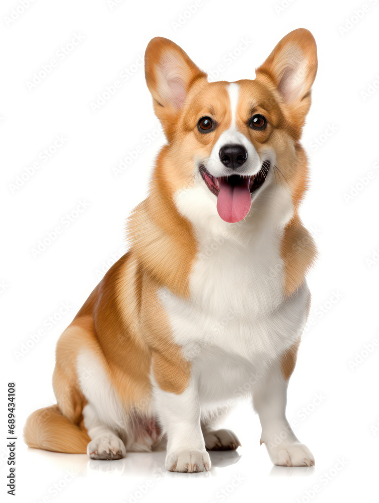 Pembroke Welsh Corgi Dog Studio Shot Isolated on Clear Background, Generative AI