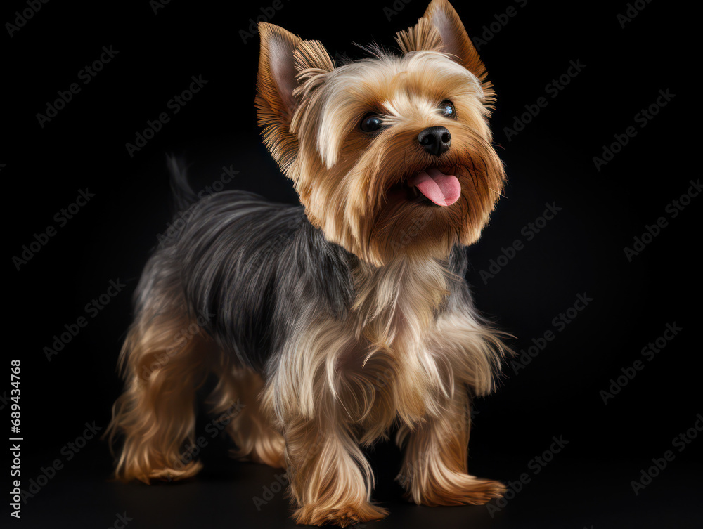 Yorkshire Terrier Dog Studio Shot Isolated on Clear Background, Generative AI