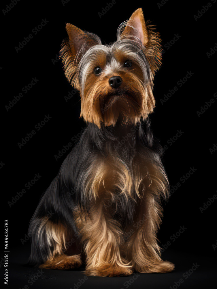 Yorkshire Terrier Dog Studio Shot Isolated on Clear Background, Generative AI