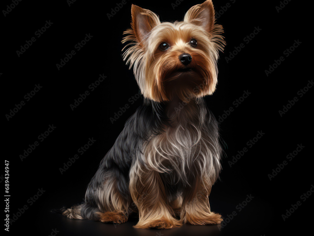 Yorkshire Terrier Dog Studio Shot Isolated on Clear Background, Generative AI