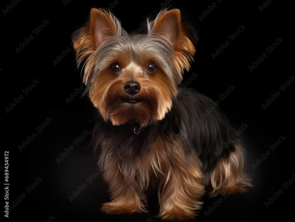 Yorkshire Terrier Dog Studio Shot Isolated on Clear Background, Generative AI