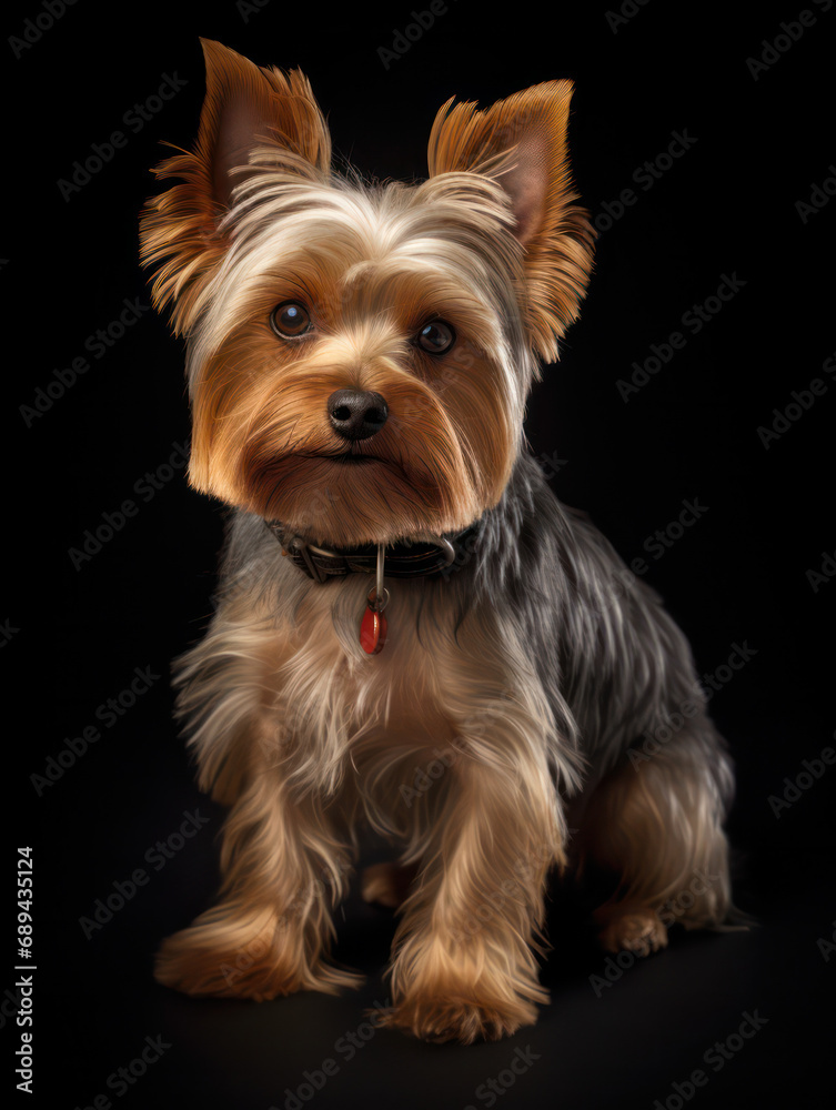 Yorkshire Terrier Dog Studio Shot Isolated on Clear Background, Generative AI