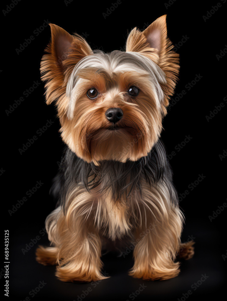 Yorkshire Terrier Dog Studio Shot Isolated on Clear Background, Generative AI