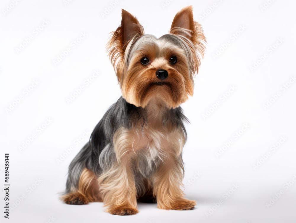 Yorkshire Terrier Dog Studio Shot Isolated on Clear Background, Generative AI