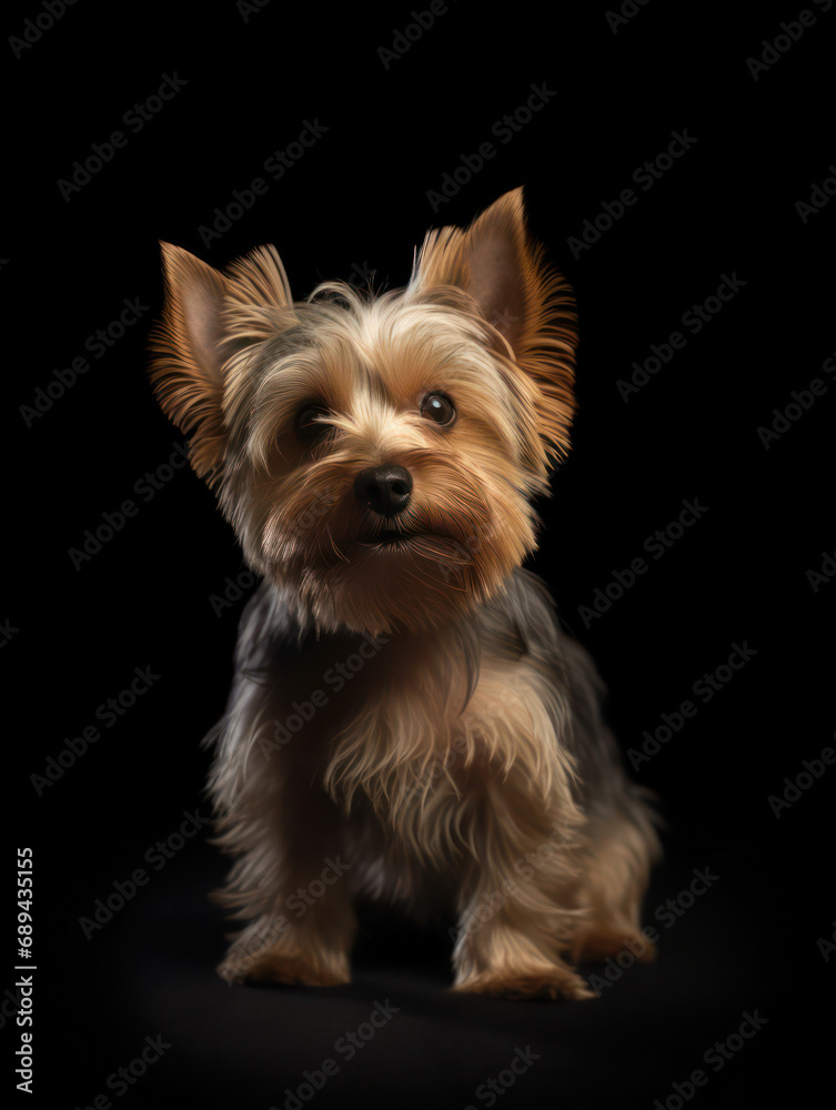 Yorkshire Terrier Dog Studio Shot Isolated on Clear Background, Generative AI