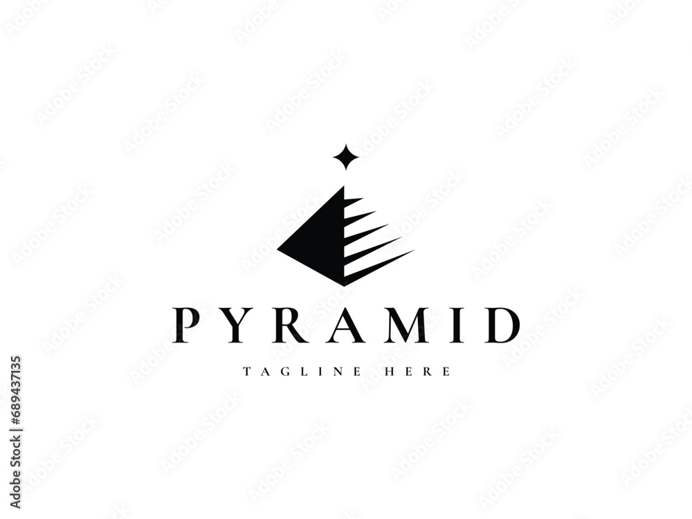 minimal pyramid with star logo design minimal pyramid with star logo design
