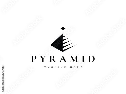minimal pyramid with star logo design