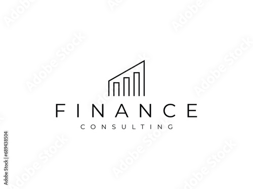 modern financial logo design with line stye