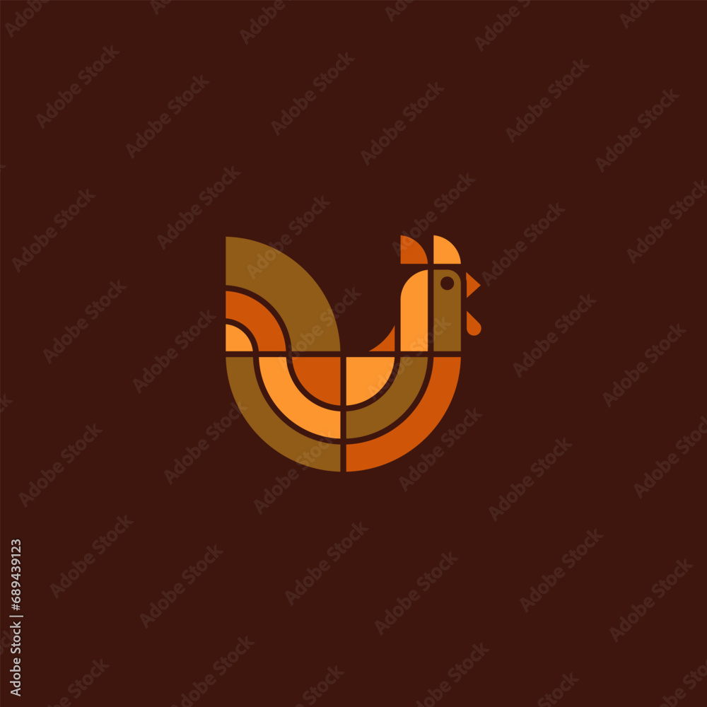 geometric chicken logo design. Vector illustration of geometric abstract chicken. modern logo design vector icon template geometric chicken logo design. Vector illustration of geometric abstract chicken. modern logo design vector icon template