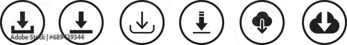 File Download Icon Collection. Sign of Download Icon Vector. Dowload Button Icon. Downloading Icon Illustration
