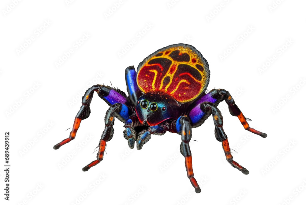beautiful colorful spider isolated transparent background. generative ai beautiful colorful spider isolated transparent background. generative ai
