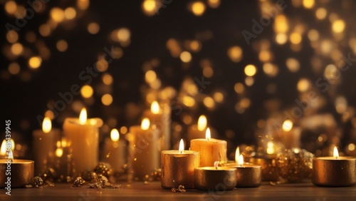 Warm Glow of Christmas  Candles Light and Burning Festive Atmosphere