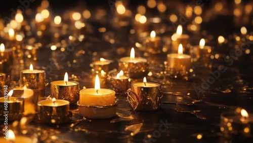 Warm Glow of Christmas  Candles Light and Burning Festive Atmosphere