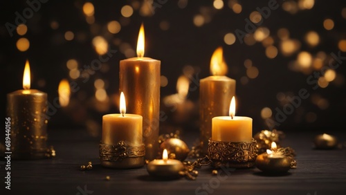 Warm Glow of Christmas: Candles Light and Burning Festive Atmosphere © ART Forge