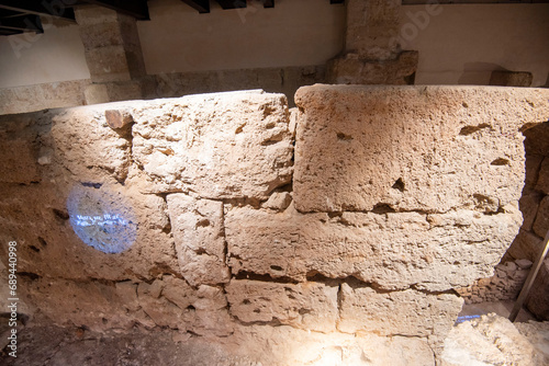 Fototapeta Naklejka Na Ścianę i Meble -  Basement Stone Walls of Phoenician Structure - Palermo - Italy