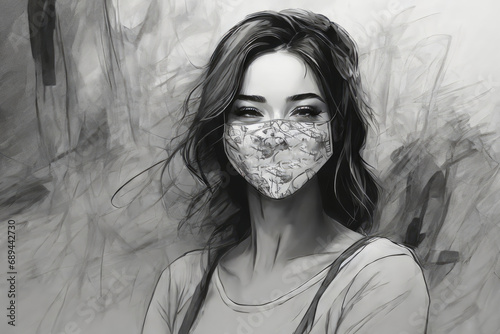 Portrait of a person with mask