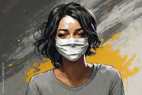 Portrait of a person with a painted face