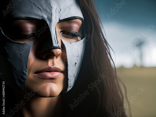 Portrait of a person with mask