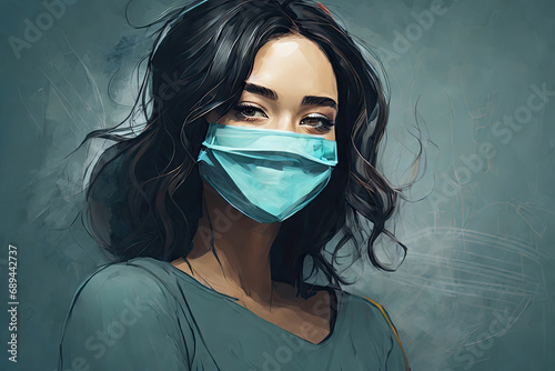 portrait of a woman wearing a mask