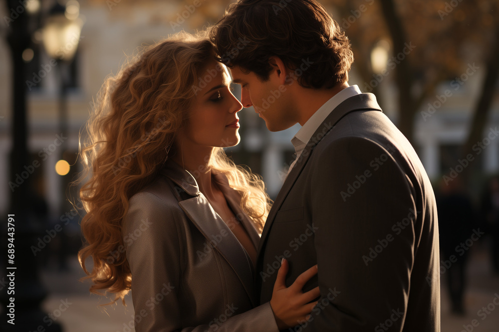 Couple in Love on a Romantic Date through City Streets on a Sunny Day, Capturing Love in the Radiant Glow of Daylight Couple in Love on a Romantic Date through City Streets on a Sunny Day, Capturing Love in the Radiant Glow of Daylight