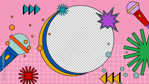 Colorful colourful vector retro nostalgic 90's background Retro groovy hippy trippy 70s vintage funky 1970s cartoon background