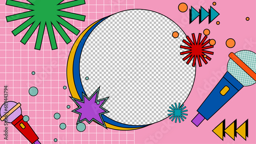 Colorful colourful vector retro nostalgic 90's background Retro groovy hippy trippy 70s vintage funky 1970s cartoon background