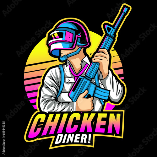 Player mobile gaming mascot logo vector