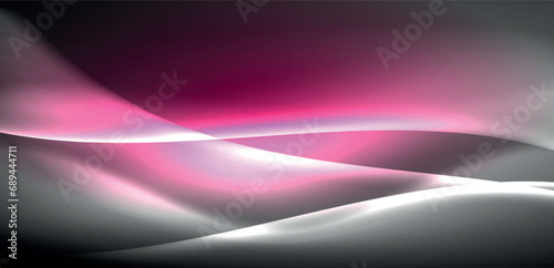 Neon-lit waves surge across background, mesmerizing dance of luminescence and motion. Dynamic backdrop captures essence of energy and modern aesthetics