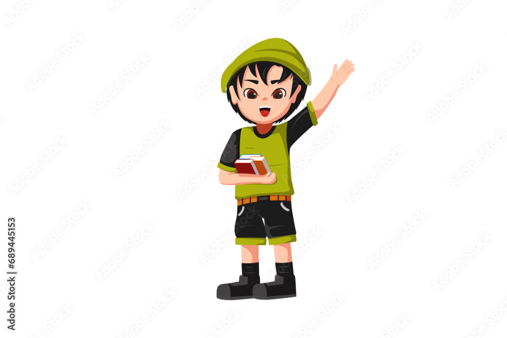 Cute Little Boy Character Illustration Cute Little Boy Character Illustration