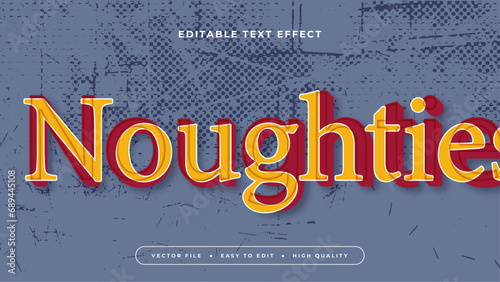 Blue orange and red noughthies 3d editable text effect - font style