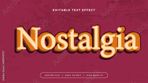 Red and yellow nostalgia 3d editable text effect - font style