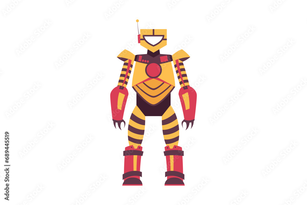 Cute Robot Character Design Illustration