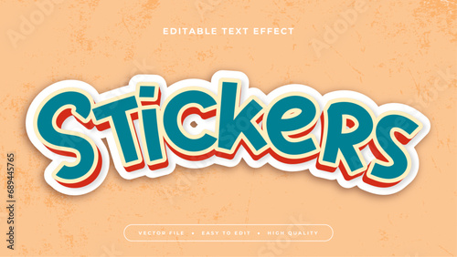 Orange white and green stickers 3d editable text effect - font style