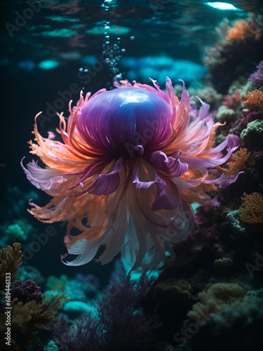 Beautiful jellyfish with vivid colors