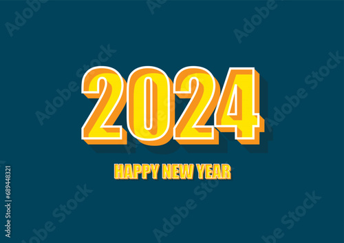 Happy new year 2024 with comic text style