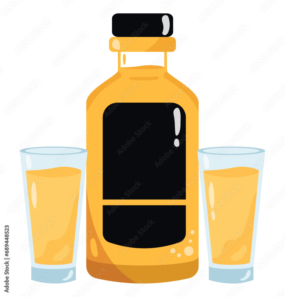 mexico mezcal bottle and shots