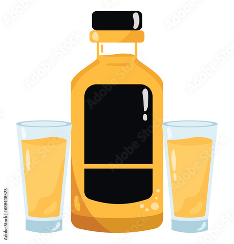 mexico mezcal bottle and shots