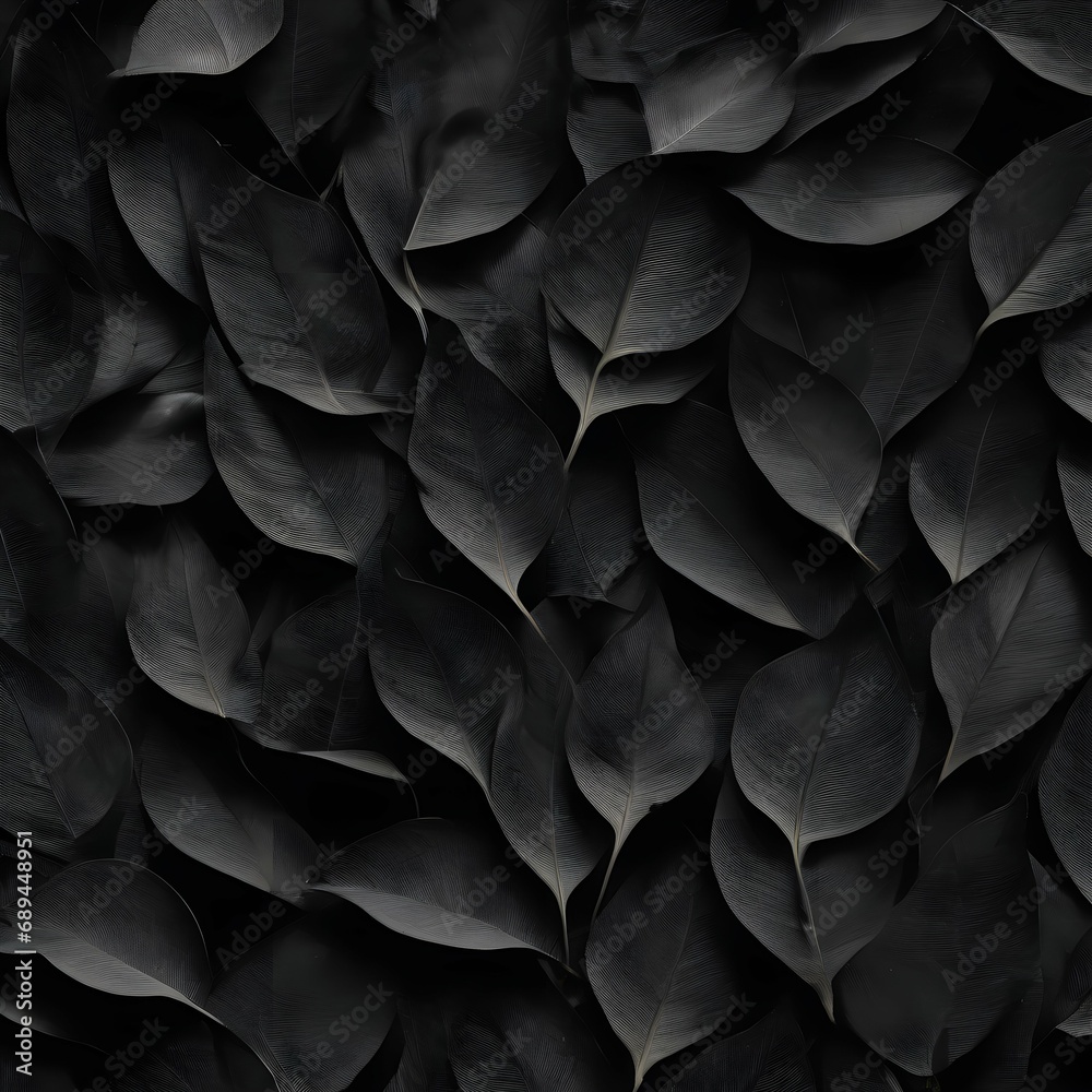 Close-up shot of abstract black leaf textures, showcasing the unique details and shapes of tropical foliage Close-up shot of abstract black leaf textures, showcasing the unique details and shapes of tropical foliage
