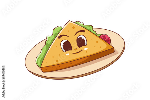 Cute Breakfast Food Character Illustration