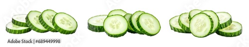 Collection of PNG. Cucumber isolated on a transparent background.