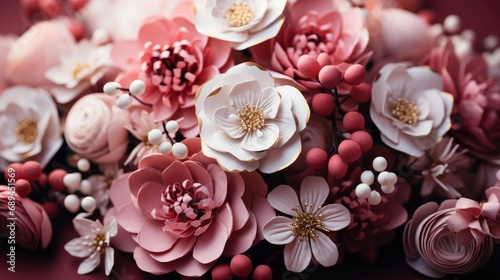 Thai Beautiful Paper Flowers Among Pink, Background Image, Desktop Wallpaper Backgrounds, HD