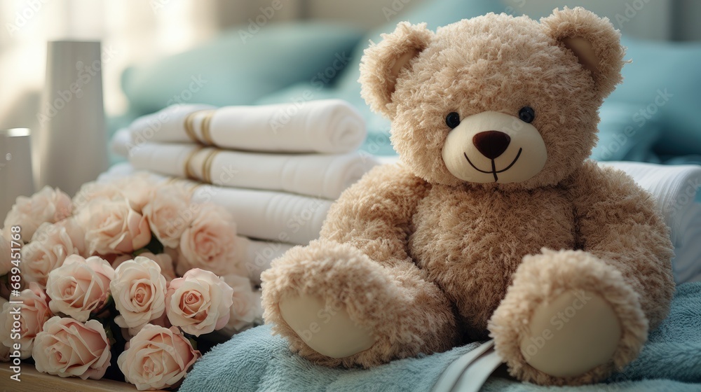 Towel Animal On Bed Hotel Flower, Background Image, Desktop Wallpaper Backgrounds, HD