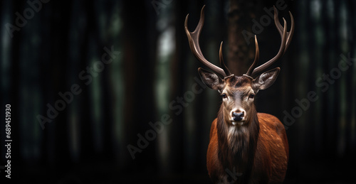 Beautiful red deer in the forest. photo
