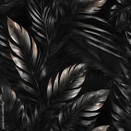 Glossy finish, adding a modern and sleek touch to the tropical leaf background