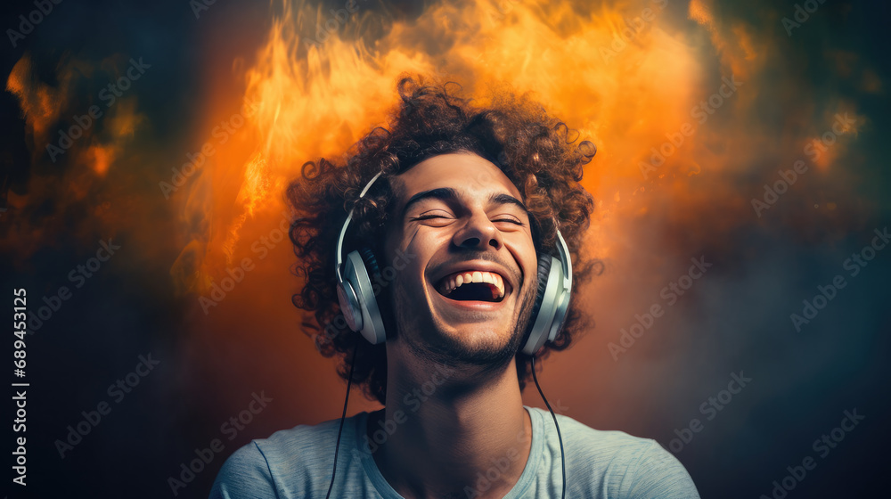 Man with headphones Generative Ai Man with headphones Generative Ai