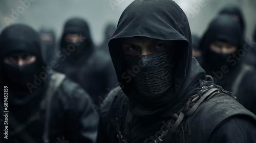 Group of Ninjas in Dark Atmosphere