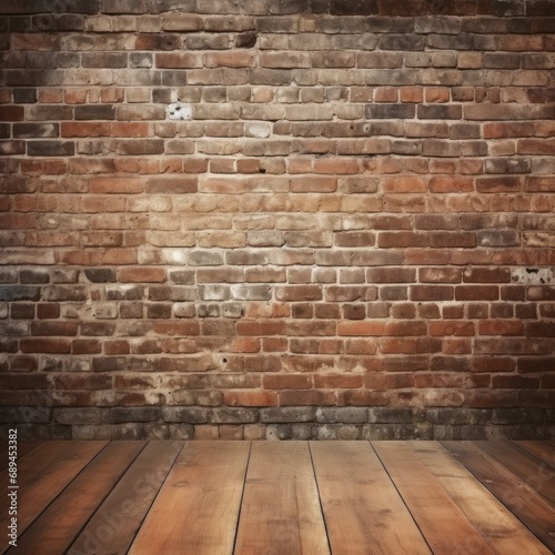 old brick wall and wood floor © chaynam