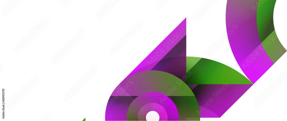 Obraz premium Geometric fusion - abstract harmony of triangles and circles in minimalist background design. Shapes and lines design for wallpaper, banner, background, landing page, wall art, invitation, prints
