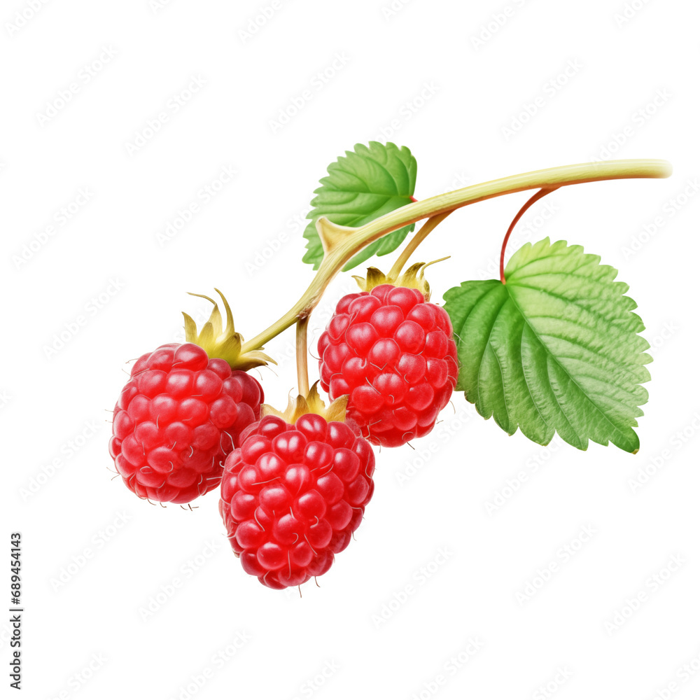 Raspberry twig on a transparent background Raspberry twig on a transparent background